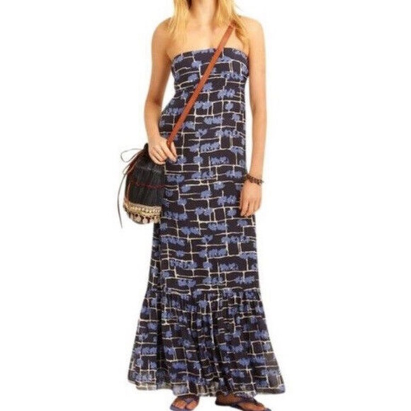 Calypso St. Barth Dresses & Skirts - Calypso St. Barth Silk Maxi Dress in a Blue Elephant Print. Size L. New!